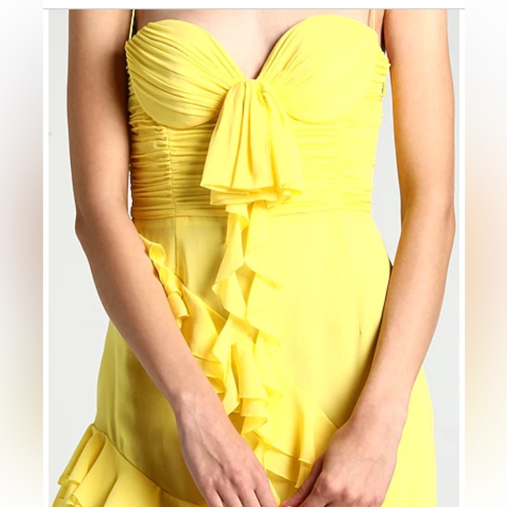 ๐ ALESSANDRA RICH Strapless Ruffled Asymmetric Dress ๐ NWT - Picture 7 of 15